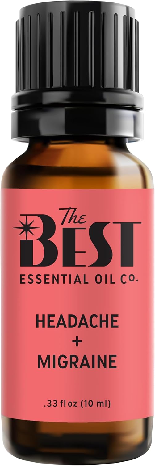 The Best Headache + Migraine Essential Oil Blend- Premium Grade- 100% Pure & Natural for Aromatherapy, Diffuser, Spa, Massage, Air Freshener- 10 ml (.33 fl oz) The Best Headache + Migraine Essential Oil Blend- Premium Grade- 100% Pure & Natural for Aromatherapy, Diffuser, Spa, Massage, Air Freshener- 10 ml (.33 fl oz)