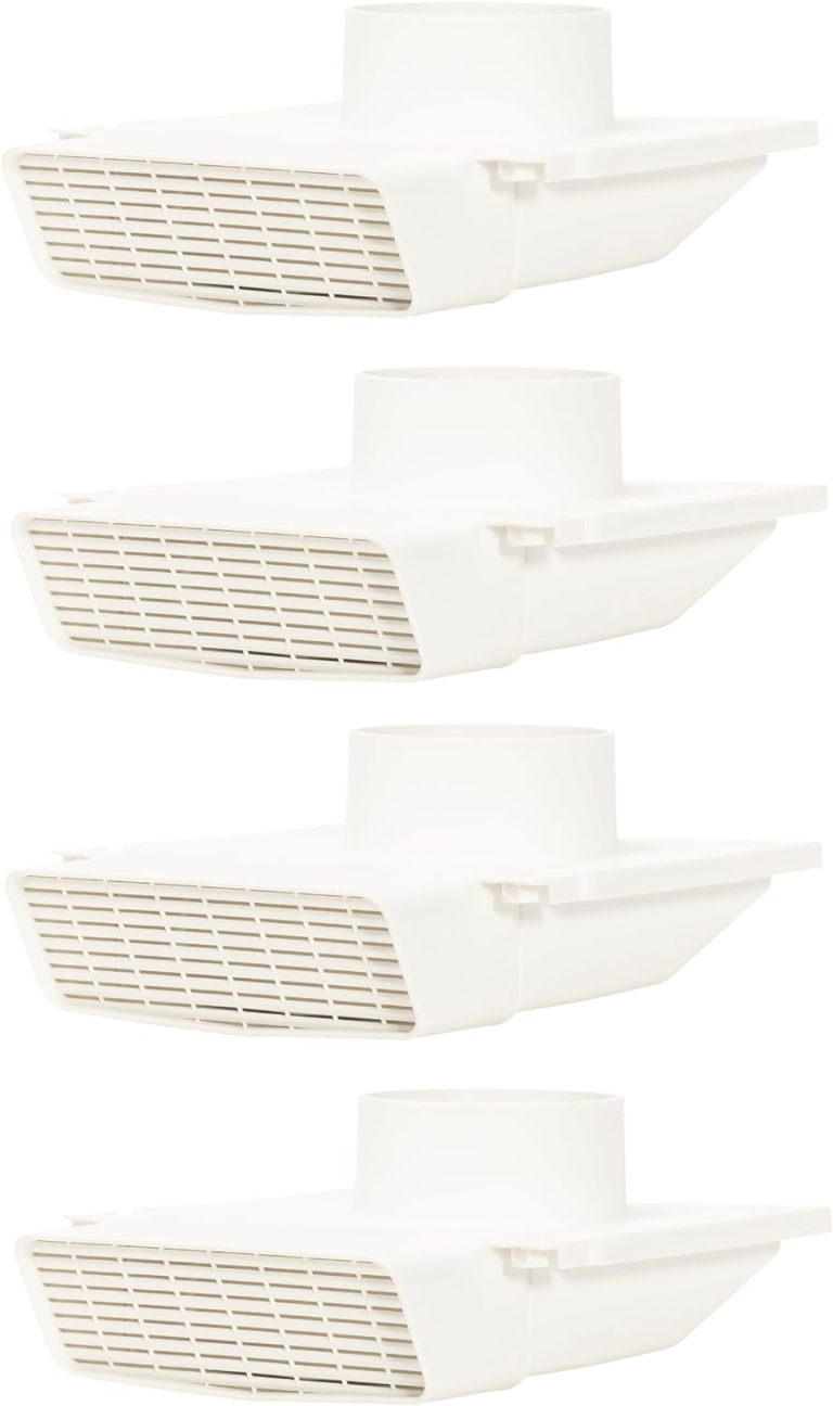 PreVent-It Soffit Vents 4 Inch – Only Design that Prevents Moist Air from Re-entering Home, Under Eave Exterior Vents for Bathroom Exhaust Fan, Screws Included, White, 4-Pack