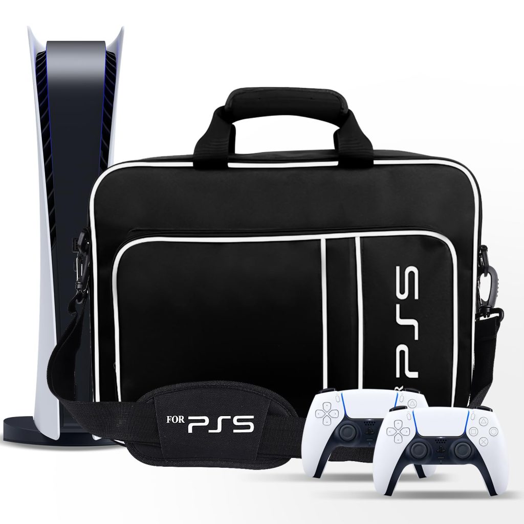 CONGDAREN Carrying Case for PS5 Travel Case for PS5 Protective Case Bag Suitable for PS5 Disc/Digital Edition Console, Controllers, Game Cards, Gaming Headset and Other Accessories CONGDAREN Carrying Case for PS5 Travel Case for PS5 Protective Case Bag Suitable for PS5 Disc/Digital Edition Console, Controllers, Game Cards, Gaming Headset and Other Accessories