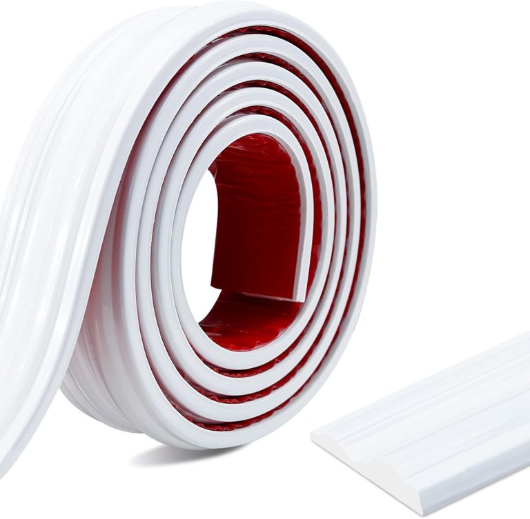 Peel and Stick Wall Molding Trim, 0.59 in x 10 FT Self Adhesive Flexible Chair Rail Panel Molding, White DIY Home Decor for Wall Floor Ceiling Mirror Cabinet Door