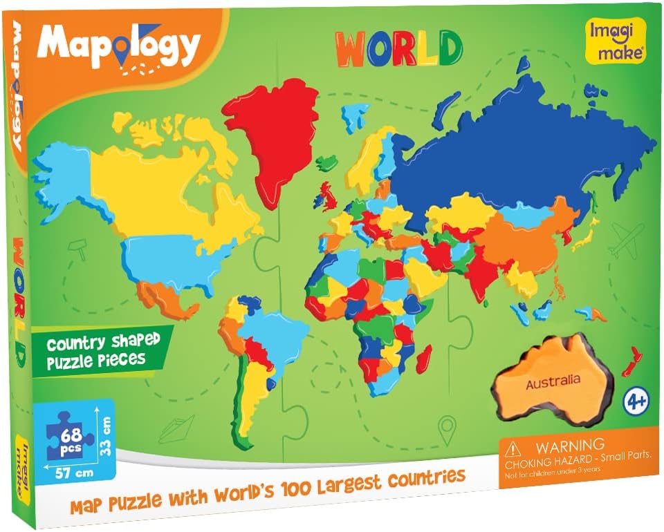 Imagimake Mapology World Map Puzzle | Educational Toys for Kids 5-7 | Puzzles for Kids Ages 4-8 | Map of The World | 6 Year Old Boy Gifts & Girl Gifts Imagimake Mapology World Map Puzzle | Educational Toys for Kids 5-7 | Puzzles for Kids Ages 4-8 | Map of The World | 6 Year Old Boy Gifts & Girl Gifts