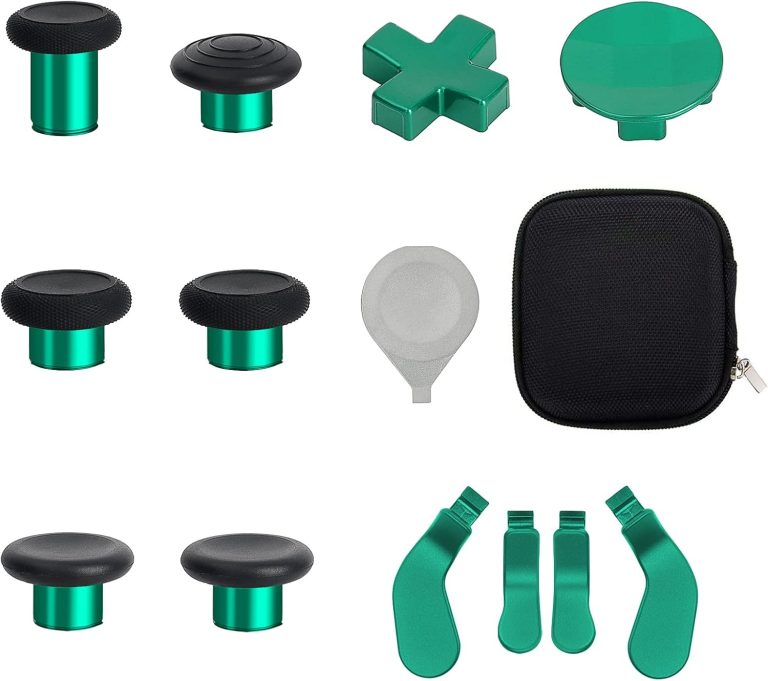 Elite Series 2 Controller Accessories, 13 in 1 Metal Thumbsticks for Xbox One Elite Series 2, Gaming Accessory Replacement Parts Compatible with Xbox Elite Wireless Controller Series 2 Core (Green)