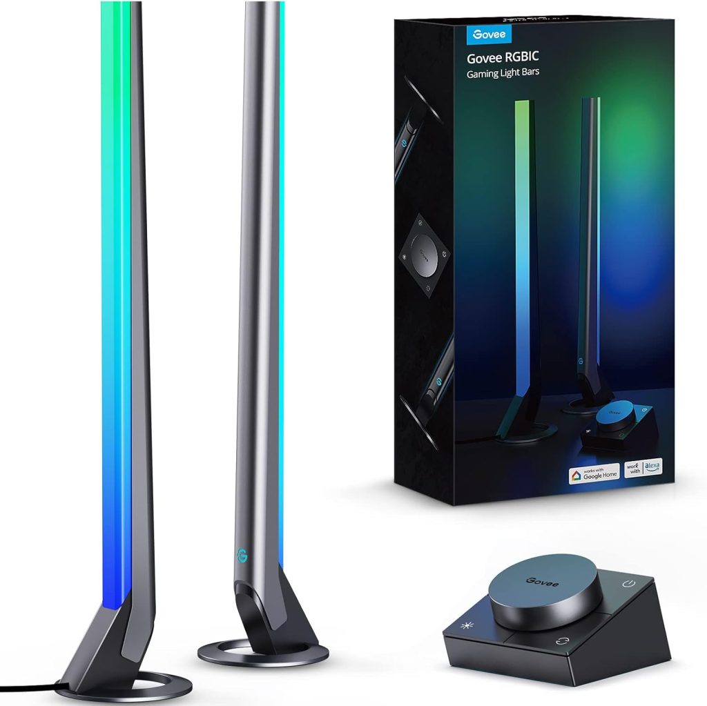Govee RGBIC Gaming Light Bars H6047 with Smart Controller, Wi-Fi Smart LED Gaming Lights with Music Modes and 60+ Scene Modes Built, Works with Alexa & Google Assistant, Game Room Lights Decor Govee RGBIC Gaming Light Bars H6047 with Smart Controller, Wi-Fi Smart LED Gaming Lights with Music Modes and 60+ Scene Modes Built, Works with Alexa & Google Assistant, Game Room Lights Decor