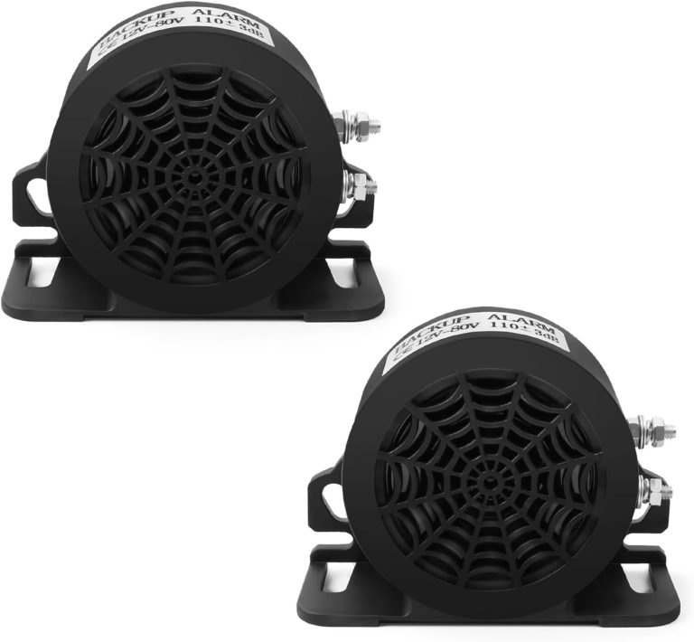 MIRKOO Backup Alarm 110dB 12V-80V DC Waterproof Industrial Heavy-Duty Backup Reverse Warning Alarm with Super Loud Beeper Tone for Truck Van Freight Car Lorry Heavy Vehicles (110dB-2PC)