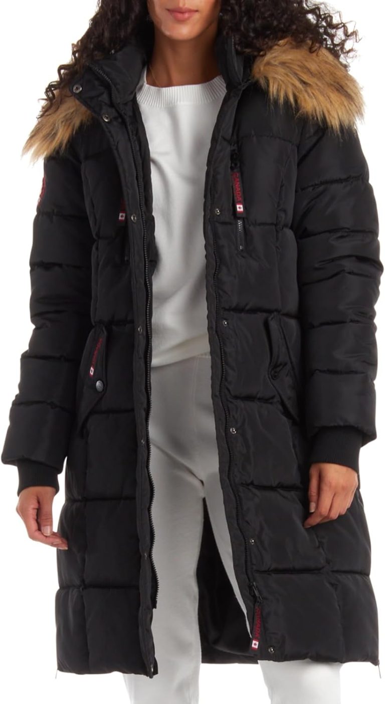 CANADA WEATHER GEAR Women’s Winter Jacket – Heavyweight Long Length Bubble Puffer Parka (S-3X)