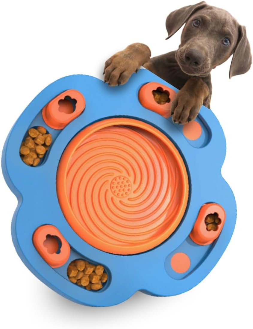 Puzzle Feeder Dog Toy-Silicone Slow feeder Toy Bowl with Interactive Cat Puzzle Toy- Dogs Treat Dispenser – Indoor Dog Puzzle feeders- Durable Anti-slip Flooring – Easy to Clean – Dishwasher Safe Puzzle Feeder Dog Toy-Silicone Slow feeder Toy Bowl with Interactive Cat Puzzle Toy- Dogs Treat Dispenser – Indoor Dog Puzzle feeders- Durable Anti-slip Flooring – Easy to Clean – Dishwasher Safe