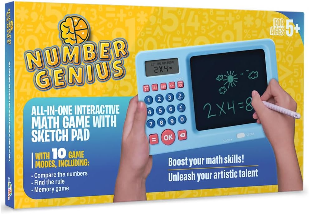 CoolToys Number Genius – Interactive Electronic Math Game with Sketch Pad – Educational Math Learning Games for Kids: Addition, Subtraction, Multiplication, Division, Number Comparison & Logic – Blue CoolToys Number Genius – Interactive Electronic Math Game with Sketch Pad – Educational Math Learning Games for Kids: Addition, Subtraction, Multiplication, Division, Number Comparison & Logic – Blue