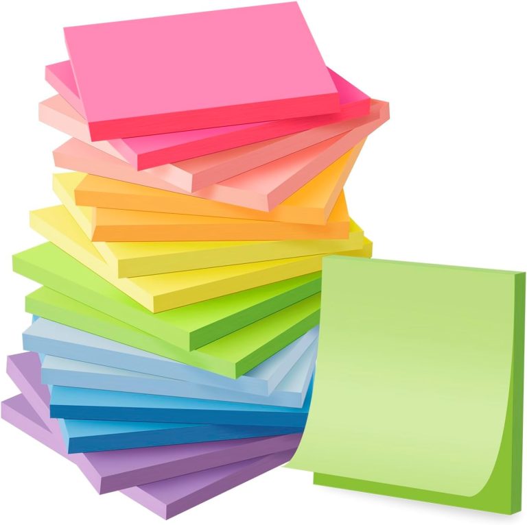 (16 Pack) Sticky Notes 3×3, Self-Stick Pads Bright Colors Sticky Note, Recyclable, Easy to Post for Home, Office, Notebook