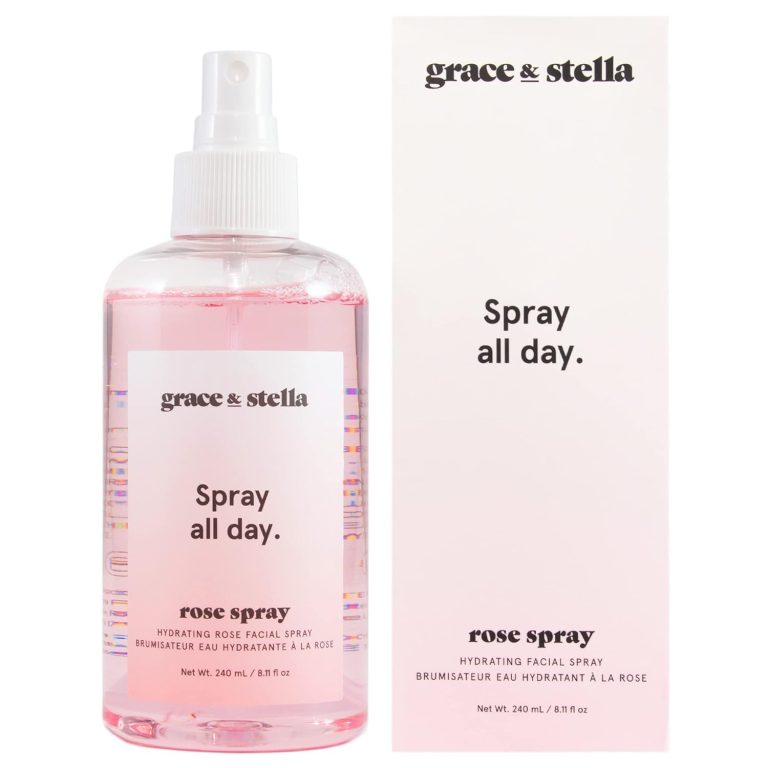 grace & stella Award Winning Rose Water Facial Spray (240ml) – Vegan – Rose Water Spray for Face – Rosewater Spray Toner Rose Hydrosol – Rose Spray Facial Mist – Rosewater Spray Toner Rose Hydrosol