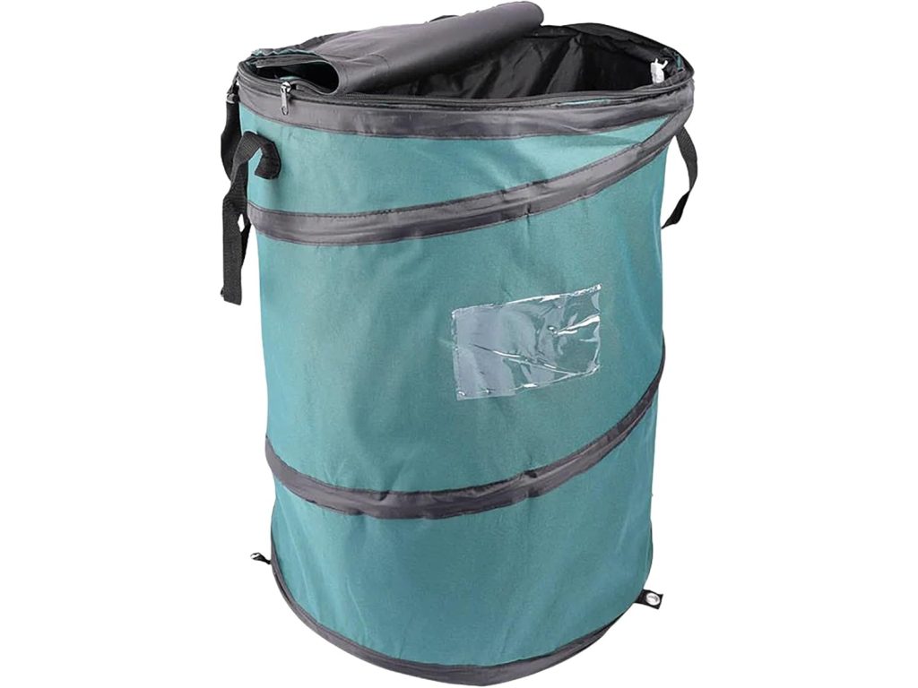 Coghlan’s Deluxe Pop-Up Trash Can, Spring-loaded Collapsible Garbage Can for Camping, 24 x 19 inches, Heavy-Duty 600D Polyester, 29.5 Gallon, Green Coghlan’s Deluxe Pop-Up Trash Can, Spring-loaded Collapsible Garbage Can for Camping, 24 x 19 inches, Heavy-Duty 600D Polyester, 29.5 Gallon, Green