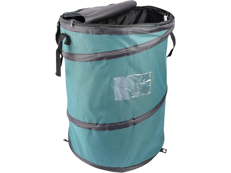 Coghlan’s Deluxe Pop-Up Trash Can, Spring-loaded Collapsible Garbage Can for Camping, 24 x 19 inches, Heavy-Duty 600D Polyester, 29.5 Gallon, Green