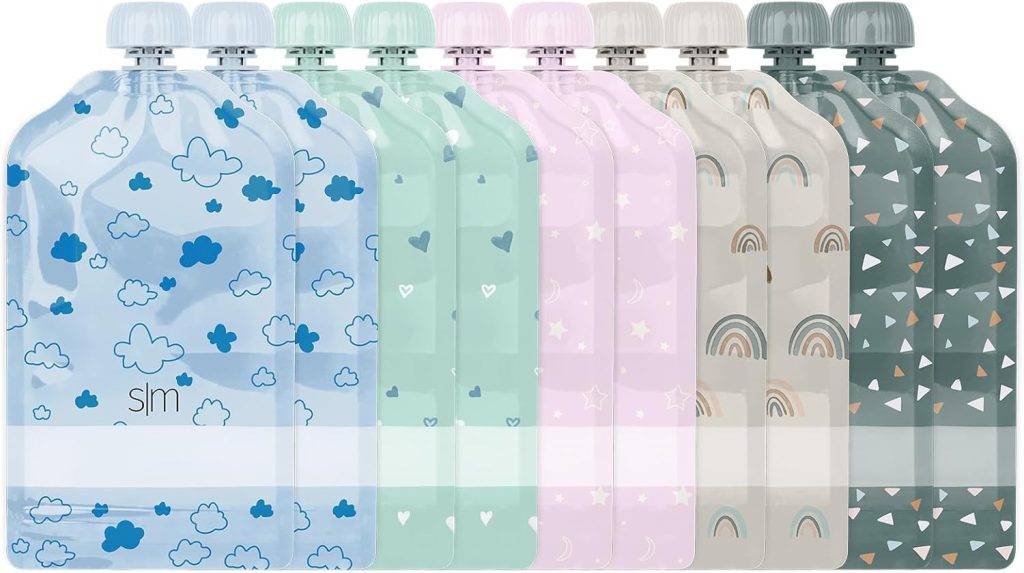 Simple Modern Reusable Baby Food Pouches for Toddlers | BPA Free Plastic, Food Safe, Freezer Safe | Refillable for Applesauce Yogurt & Puree Squeeze Pouch | 10 pack | 5oz | Assorted Simple Modern Reusable Baby Food Pouches for Toddlers | BPA Free Plastic, Food Safe, Freezer Safe | Refillable for Applesauce Yogurt & Puree Squeeze Pouch | 10 pack | 5oz | Assorted