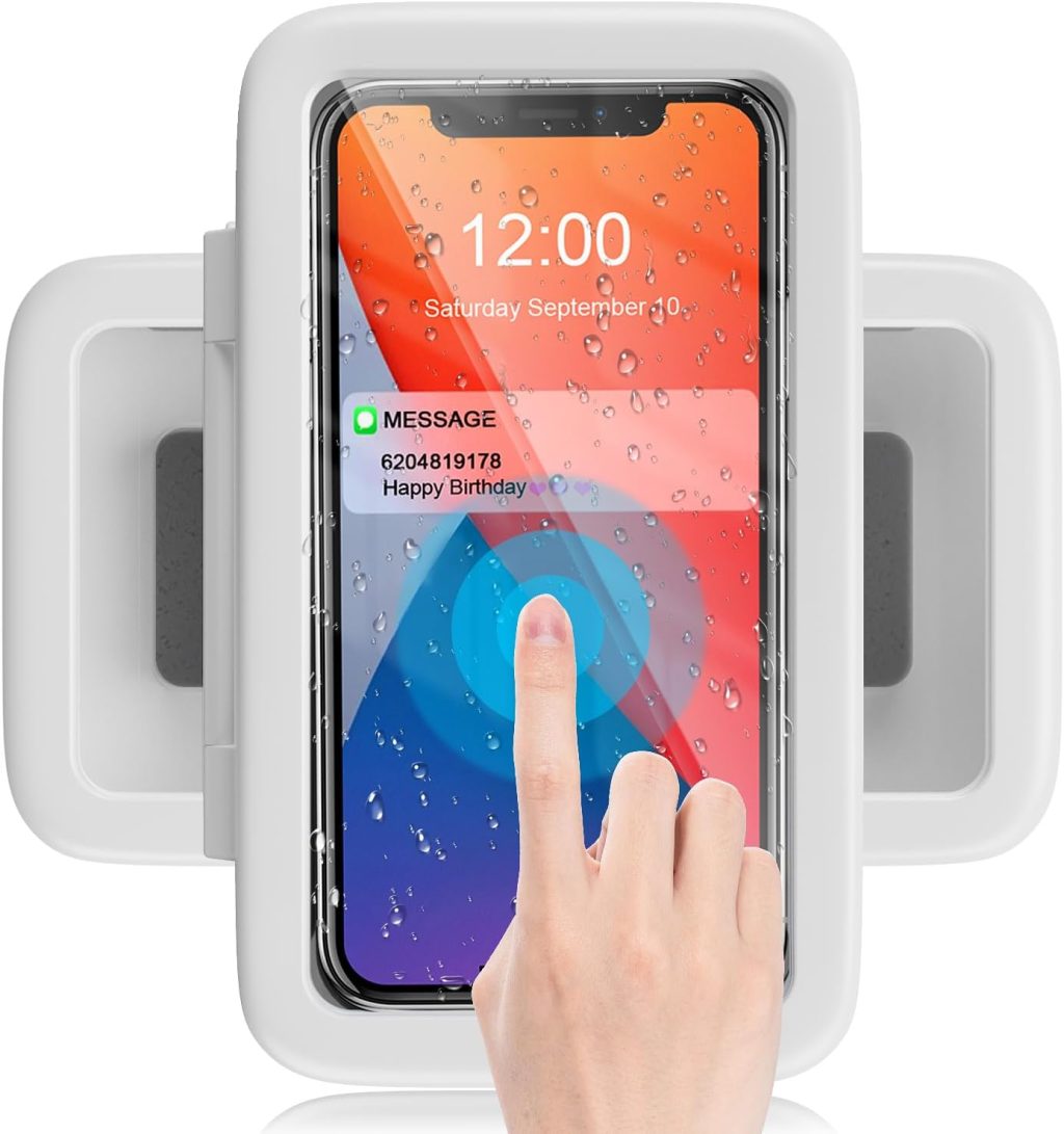 LC-dolida Shower Phone Holder Waterproof Gift for Men Women Universal Phone Stand Case Bathroom Wall Mount for iPhone 16 15 14 13 12 Pro Max XS XR up to 6.8″ Cell Phone LC-dolida Shower Phone Holder Waterproof Gift for Men Women Universal Phone Stand Case Bathroom Wall Mount for iPhone 16 15 14 13 12 Pro Max XS XR up to 6.8″ Cell Phone
