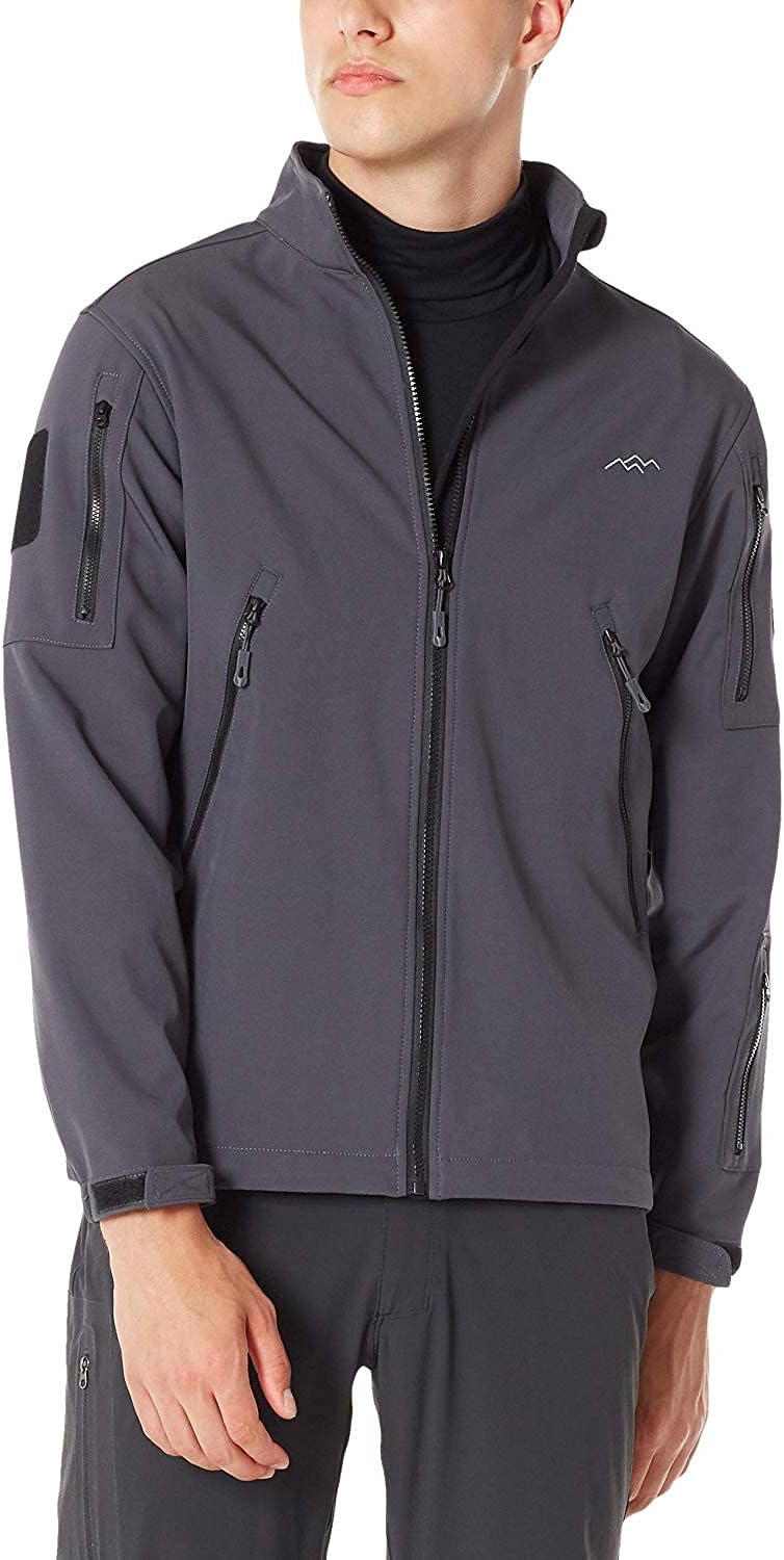 TRAILSIDE SUPPLY CO. Men’s Softshell Fleece-lined Jackets/Winter Outdoor Coats/Windbreaker/Medium-weight Water-repellent