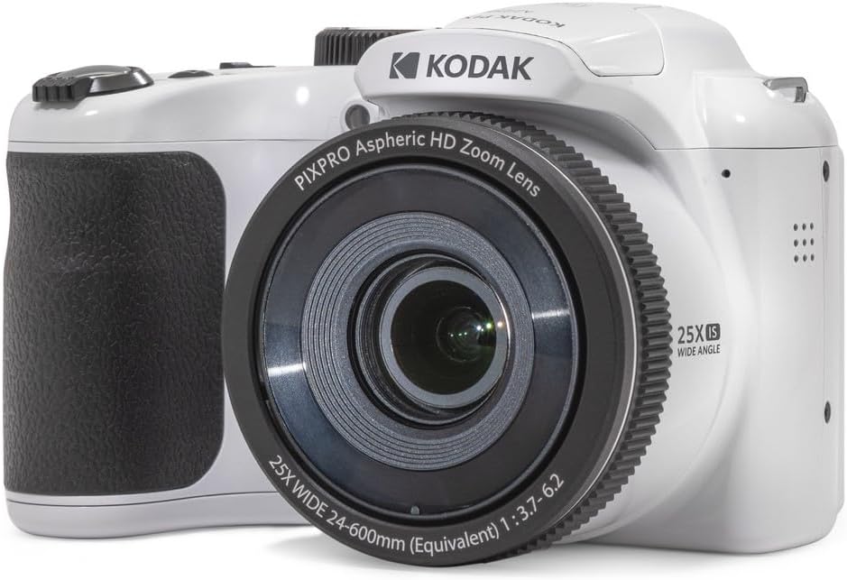 KODAK PIXPRO AZ255-WH 16MP Digital Camera 25X Optical Zoom 24mm Wide Angle Lens Optical Image Stabilization 1080P Full HD Video 3″ LCD Vlogging Camera (White) KODAK PIXPRO AZ255-WH 16MP Digital Camera 25X Optical Zoom 24mm Wide Angle Lens Optical Image Stabilization 1080P Full HD Video 3″ LCD Vlogging Camera (White)