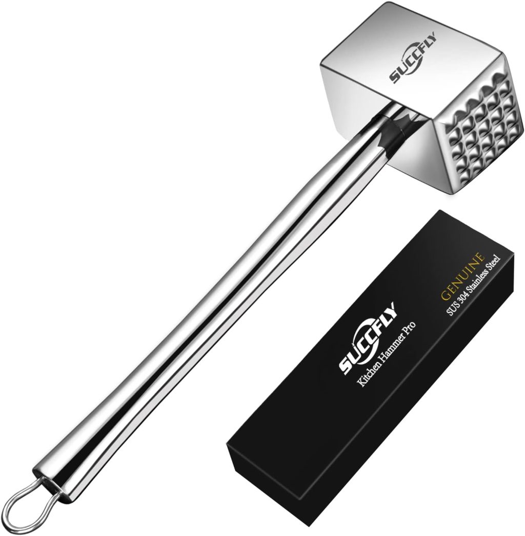 Meat Tenderizer Stainless Steel, Heavy Duty Meat Hammer, Kitchen Meat Mallet, Meat Pounder Flatterner Weighted Hammer Extended Handle for Labor-saving Chicken Steak Meat Tenderizer Tool(1.6LB) Meat Tenderizer Stainless Steel, Heavy Duty Meat Hammer, Kitchen Meat Mallet, Meat Pounder Flatterner Weighted Hammer Extended Handle for Labor-saving Chicken Steak Meat Tenderizer Tool(1.6LB)