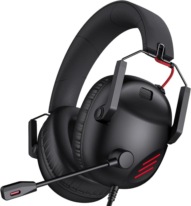CM7007 Gaming Headset for Xbox Series X|S, Xbox, PS5, PS4, PC, Switch, Gaming Headphones with Noise Canceling Microphone, Folding Design, 50MM Dynamic Drivers, 3.5MM Audio Jack, Black Red
