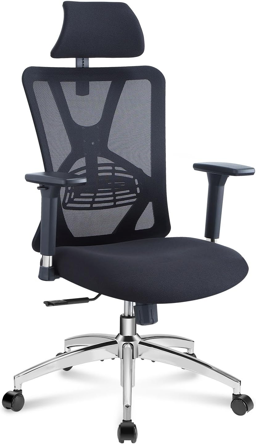 Ticova Ergonomic Office Chair – High Back Desk Chair with Adjustable Lumbar Support, Headrest & 3D Armrest – 130°Rocking Mesh Computer Chair Ticova Ergonomic Office Chair – High Back Desk Chair with Adjustable Lumbar Support, Headrest & 3D Armrest – 130°Rocking Mesh Computer Chair