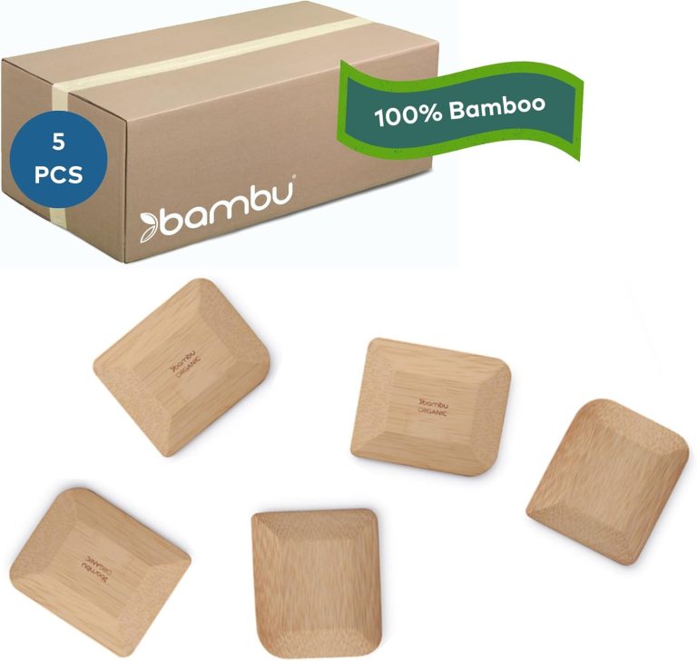 Bambu Pack of 5 – 2.75 Inch Bamboo Pot Scrapers, Biodegradable Eco-friendly Products, Cleans Kitchen Pans, Removes Food Effectively, Compostable