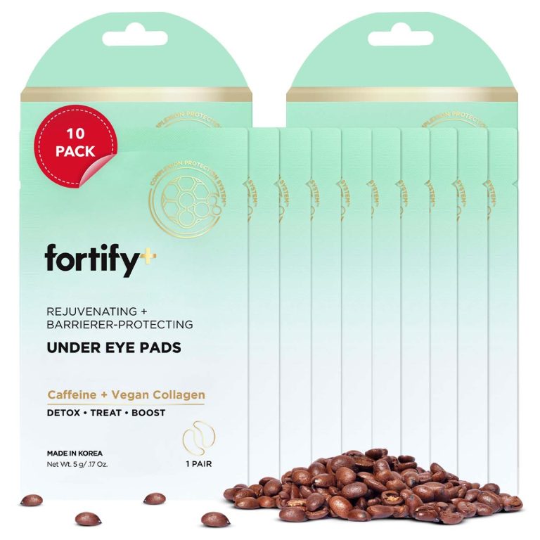 Fortify 9-in-1 Korean Under Eye Pads with Zeolite – Anti Dark Circles & Puffy Eyes Treatment – Hydrating & Anti-Aging Eye Patches – Natural Clean Beauty – 10 Pairs