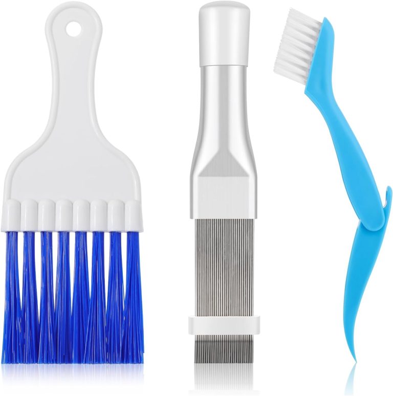 3 Styles Air Conditioner Condenser Coil Brush Kit Multifunction Ac Coil Cleaner Brush Air Conditioner Fin Comb Straightener Clean Brush for Kitchen Small Appliances Refrigerator Tools