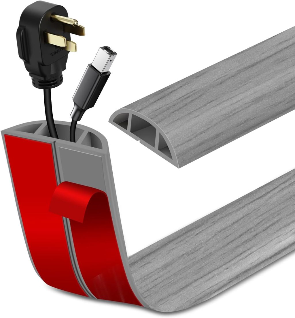 Floor Cord Cover Self Adhesive Cord Hider Floor Extension Cord Covers for Floor Power Cord Protector Cable Management Prevent Cable Trips Cable Cavity 0.47″ W x 0.27″ H (Light Grey Wood, 3.3Ft) Floor Cord Cover Self Adhesive Cord Hider Floor Extension Cord Covers for Floor Power Cord Protector Cable Management Prevent Cable Trips Cable Cavity 0.47″ W x 0.27″ H (Light Grey Wood, 3.3Ft)