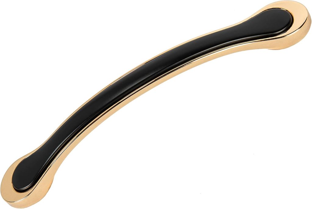 5 Inch Curved Drawer and Cabinet Handle Set of 10 Unique Modern Kitchen Cabinet Pulls and Handles Easy, DIY Installation, Includes 2 Sets of Screws Gold with Black Trim, 10 Pack 5 Inch Curved Drawer and Cabinet Handle Set of 10 Unique Modern Kitchen Cabinet Pulls and Handles Easy, DIY Installation, Includes 2 Sets of Screws Gold with Black Trim, 10 Pack
