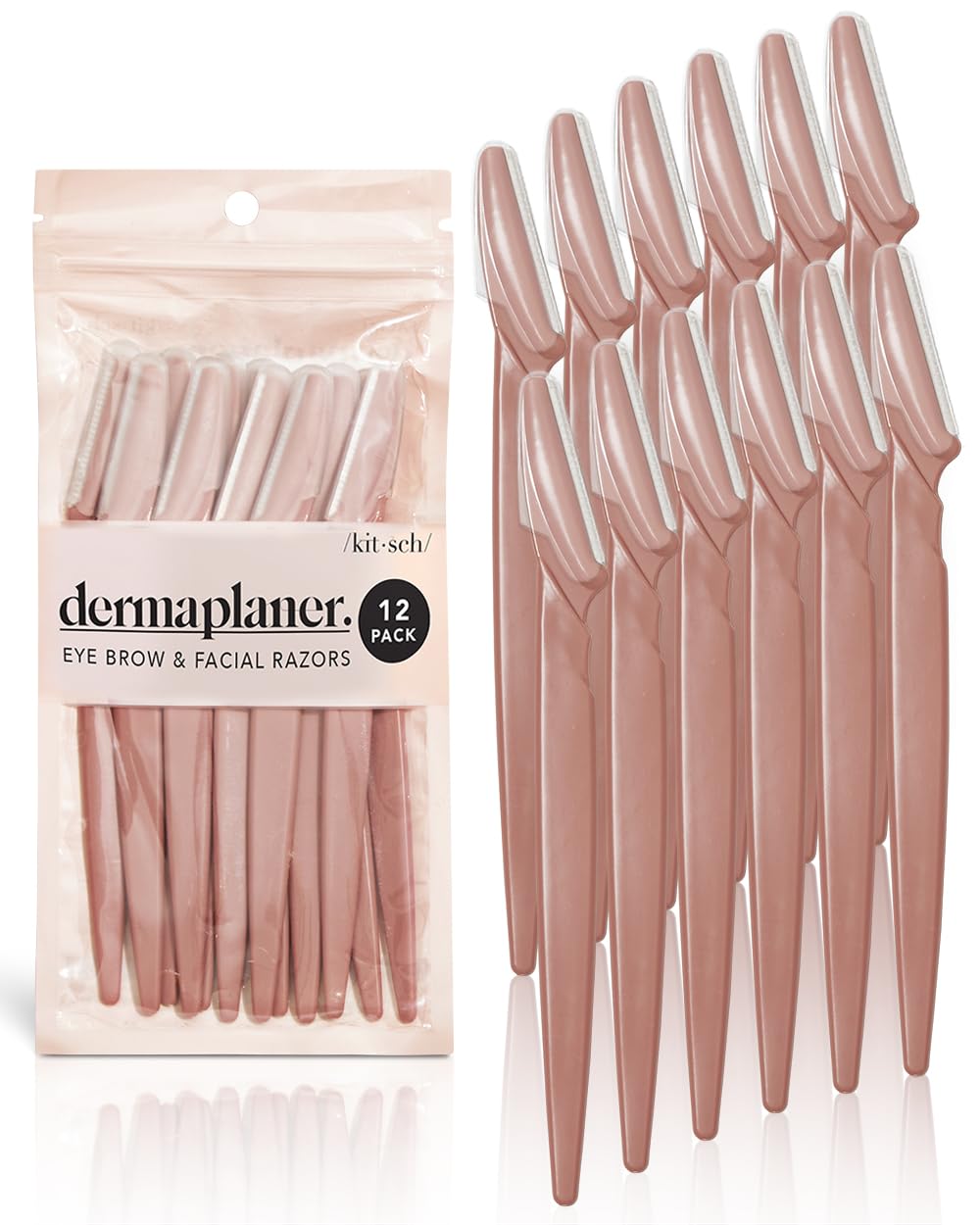 Kitsch Dermaplaning Tool – Face Razors for Women and Men, Eyebrow Trimmer & Face Shaver for Women, Facial Hair Removal for Women and Men, Dermaplane Razor for Women Face, 12 pc (Terracotta) Kitsch Dermaplaning Tool – Face Razors for Women and Men, Eyebrow Trimmer & Face Shaver for Women, Facial Hair Removal for Women and Men, Dermaplane Razor for Women Face, 12 pc (Terracotta)