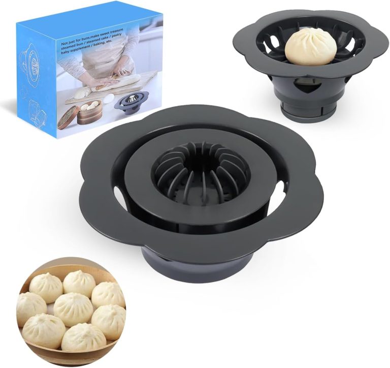 Baozi Maker Machine,6.57″ Dumpling Momo Maker Mold Plastic Kitchen Gadget Tool Homemade Bao Buns Preparation Culinary Exploration Ease of Use Cleaning(Gray)