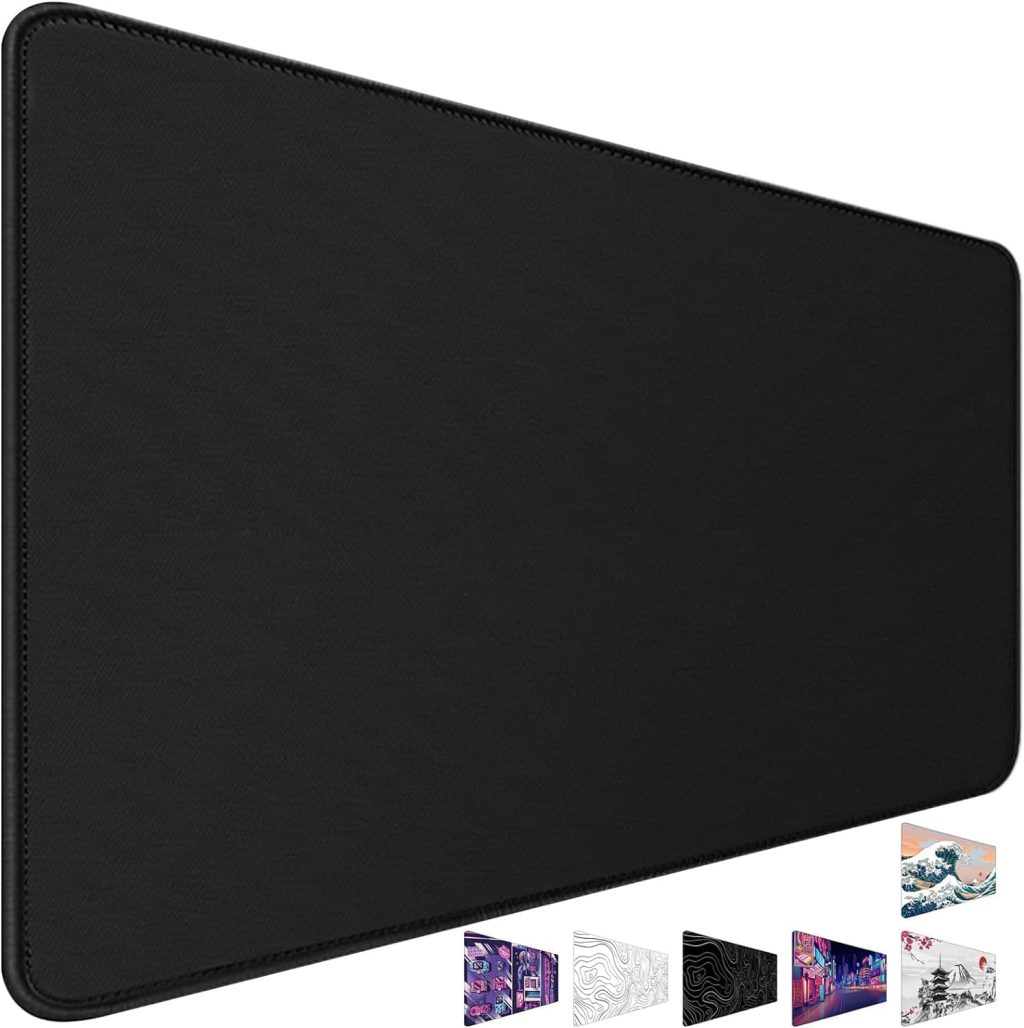 Large Mouse Pad, Desk Mat Large Office Desk Pad Gaming Mouse Pad with Stitched Edges, 31.5″ x 15.7″ Mousepad with Non-Slip Waterproof Rubber Base for PC Laptop Desk Home Office Accessories, Black Large Mouse Pad, Desk Mat Large Office Desk Pad Gaming Mouse Pad with Stitched Edges, 31.5″ x 15.7″ Mousepad with Non-Slip Waterproof Rubber Base for PC Laptop Desk Home Office Accessories, Black