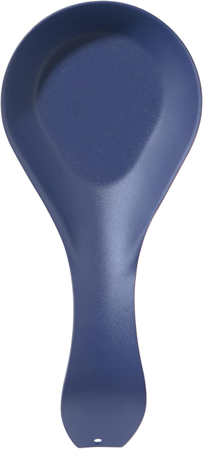 OGGI Stainless Steel Spoon Rest- Long Handle Holds Kitchen Utensils in Place, Great Spoon Rest for Kitchen Counter, Stove Top, or Coffee Station; Kitchen Accessories, Utensil Rest, Blue
