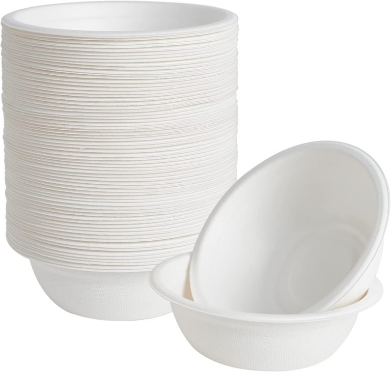 ECOLipak 150 Pack 12 oz Paper Bowls, Disposable Compostable Bowls Heavy-Duty, Biodegradable Soup Bowls Made of Natural Bagasse, Eco-Friendly Sugarcane Bowls for Salad, Dessert, Milk, Cereals
