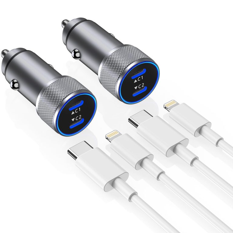 Apple Car Charger iPhone,iPhone Fast Car Charger【2Pack】Dual Port USB C Charger Car Adapter [Apple MFi Certfied] Super Quick Charging Cigarette Lighter Lightning Cable for iPhone 14 13 Pro Max 12 11 XS