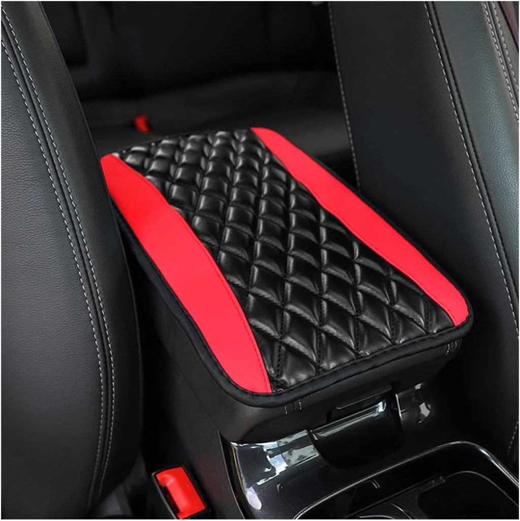 Car Center Console Cushion Pad, Universal Leather Waterproof Armrest Seat Box Cover Protector,Comfortable Car Decor Accessories Fit for Most Cars, Vehicles, SUVs (Red) Car Center Console Cushion Pad, Universal Leather Waterproof Armrest Seat Box Cover Protector,Comfortable Car Decor Accessories Fit for Most Cars, Vehicles, SUVs (Red)