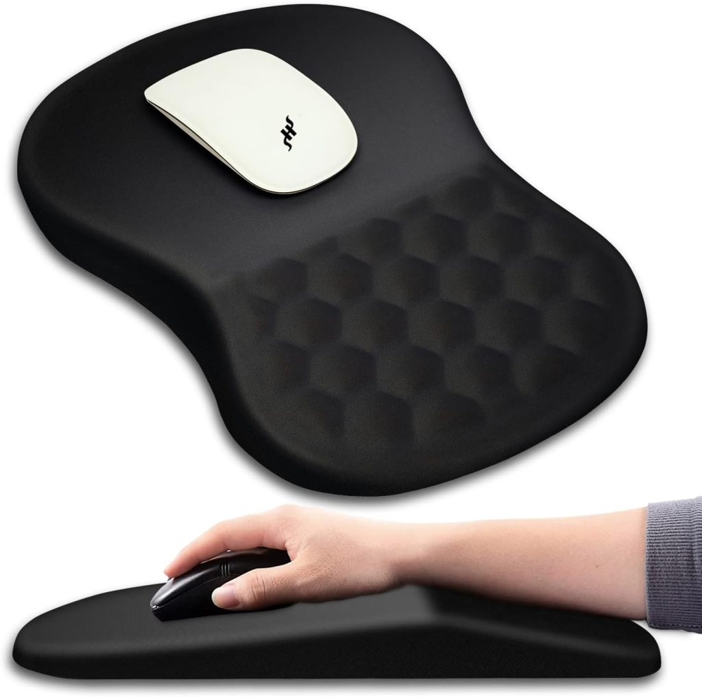 Hokafenle Ergonomic Mouse Pad Wrist Support with Massage Design, Wrist Rest Pain Relief Mousepad with Memory Foam&Non-Slip PU Base, Mouse Pads for Wireless Mouse & Desk (12×8 inch,Black) Hokafenle Ergonomic Mouse Pad Wrist Support with Massage Design, Wrist Rest Pain Relief Mousepad with Memory Foam&Non-Slip PU Base, Mouse Pads for Wireless Mouse & Desk (12×8 inch,Black)