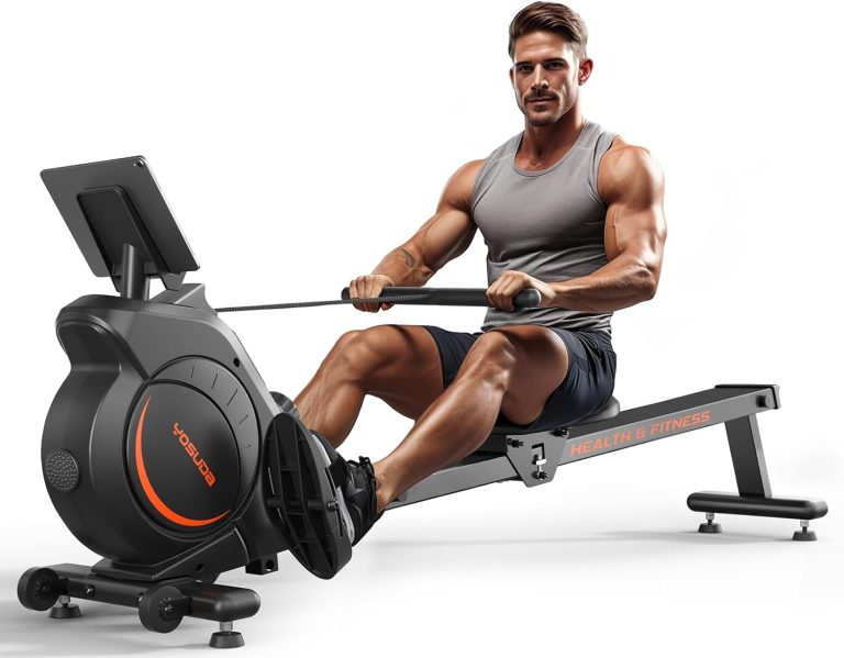 YOSUDA Magnetic/Water Rowing Machine 350 LB Weight Capacity – Foldable Rower for Home Use with Bluetooth, App Supported, Tablet Holder and Comfortable Seat Cushion