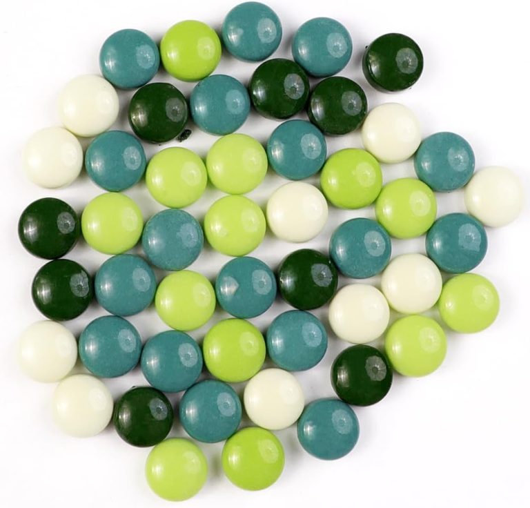 12mm Round Mosaic Tiles for Crafts, 200g Iridescent Recycled Glass Mosaic Pieces for Art Supplies, DIY Mosaic Making Kit for Hobbies & Art (Green Mix 12mm)