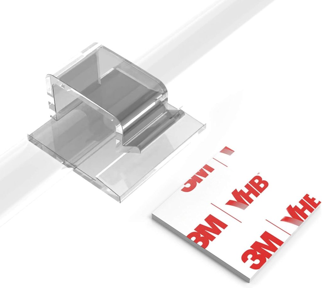 Cable Clips with Strong Self-Adhesive, XIAOXI R Shape Cable Management TV PC Wire Holder Sticky Tidy and Organizer Cord and Wires – 40 Pcs (Clear) Cable Clips with Strong Self-Adhesive, XIAOXI R Shape Cable Management TV PC Wire Holder Sticky Tidy and Organizer Cord and Wires – 40 Pcs (Clear)