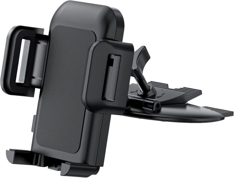 Cell Phone Holder for Car, CD Slot Car Phone Mount, One Button Release Easy Installation CD Player Car Phone Holder Mount Compatible with iPhone 16 15 14 13 12 11 Pro XR XS MAX Galaxy S20 S20+ S10 S9
