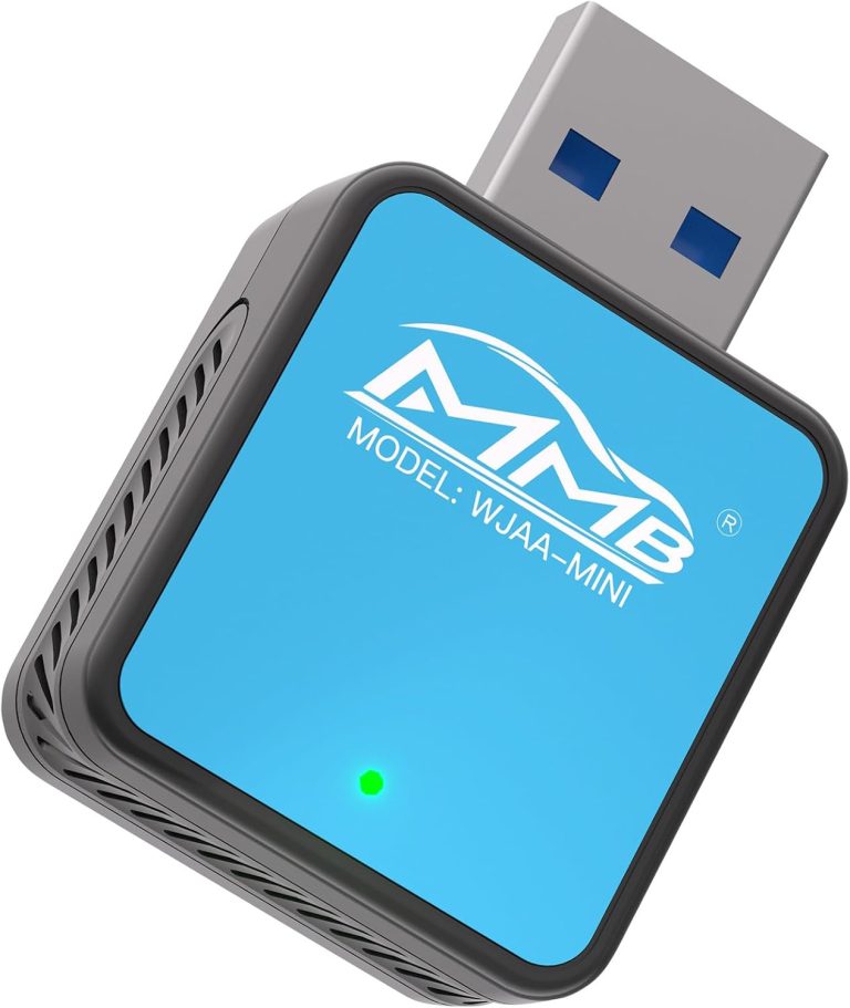 2024 Upgraded MMB Mini Wireless Android Auto Adapter, Wired to Wireless Bluetooth 5.2 Auto-Connect Plug & Play Dongle for Android Phone, Compatible with OEM Wired Android Auto Car Systems