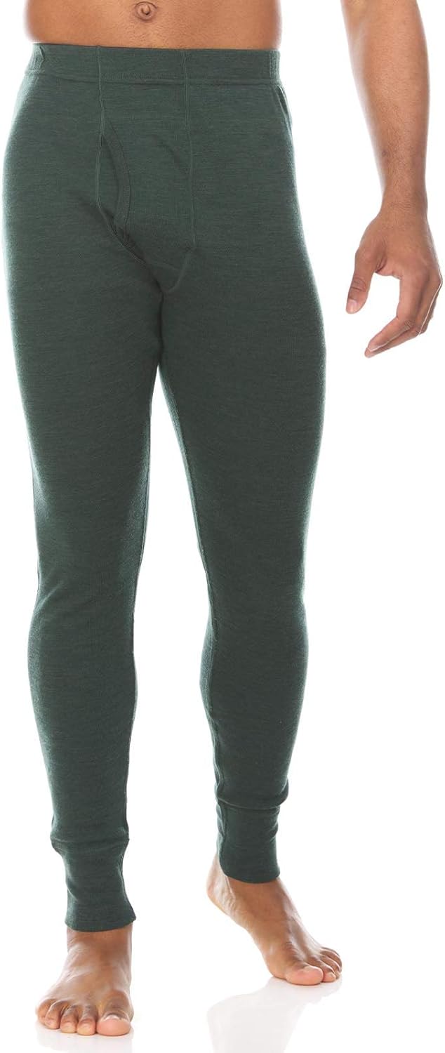 Men’s 100% Merino Wool Bottoms Midweight Base Layer Pants – Long Johns – Thermal Underwear