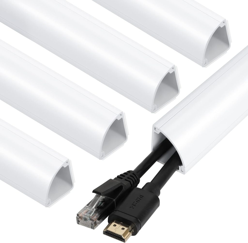 Corner Cable Concealer, 85-inch Corner Cord Cover, Large Capacity Corner Duct, Paintable Cable Management Channel for Floor Baseboard, Ceiling, Wall Corner – 5 X L 17in Corner Cable Concealer, 85-inch Corner Cord Cover, Large Capacity Corner Duct, Paintable Cable Management Channel for Floor Baseboard, Ceiling, Wall Corner – 5 X L 17in