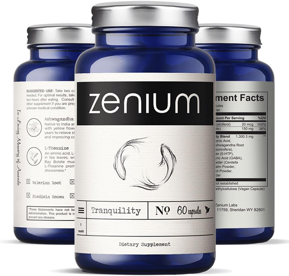 Zenium – Relieve Stress, Tension, Worry, Nervousness, & Irritability | Calm The Mind & Body | Ayurvedic | Natural Relief Supplement | Boosts Mood | Ashwagandha, L-Theanine, GABA, Rhodiola |60 Capsules Zenium – Relieve Stress, Tension, Worry, Nervousness, & Irritability | Calm The Mind & Body | Ayurvedic | Natural Relief Supplement | Boosts Mood | Ashwagandha, L-Theanine, GABA, Rhodiola |60 Capsules