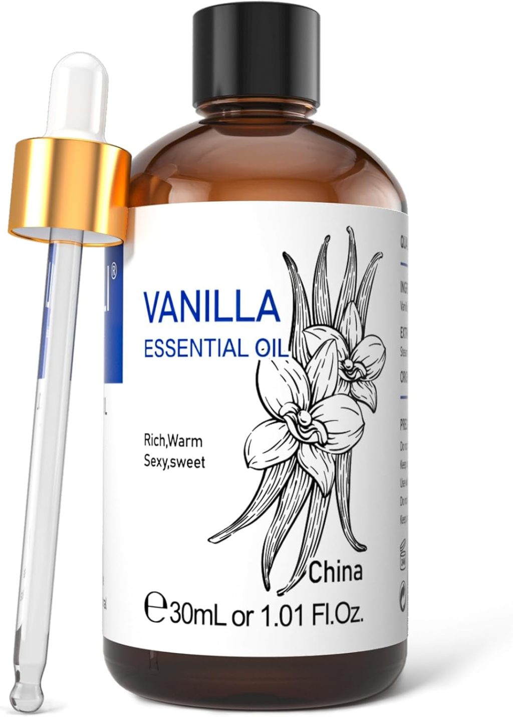 HIQILI 1 Fl Oz Vanilla Essential Oil, 100% Pure Natural Vanilla Fragrance Oil for Skin, Hair, Massage, DIY Spary, Perfume, Candle, Soap, Aromatherapy Diffuser-30ml HIQILI 1 Fl Oz Vanilla Essential Oil, 100% Pure Natural Vanilla Fragrance Oil for Skin, Hair, Massage, DIY Spary, Perfume, Candle, Soap, Aromatherapy Diffuser-30ml
