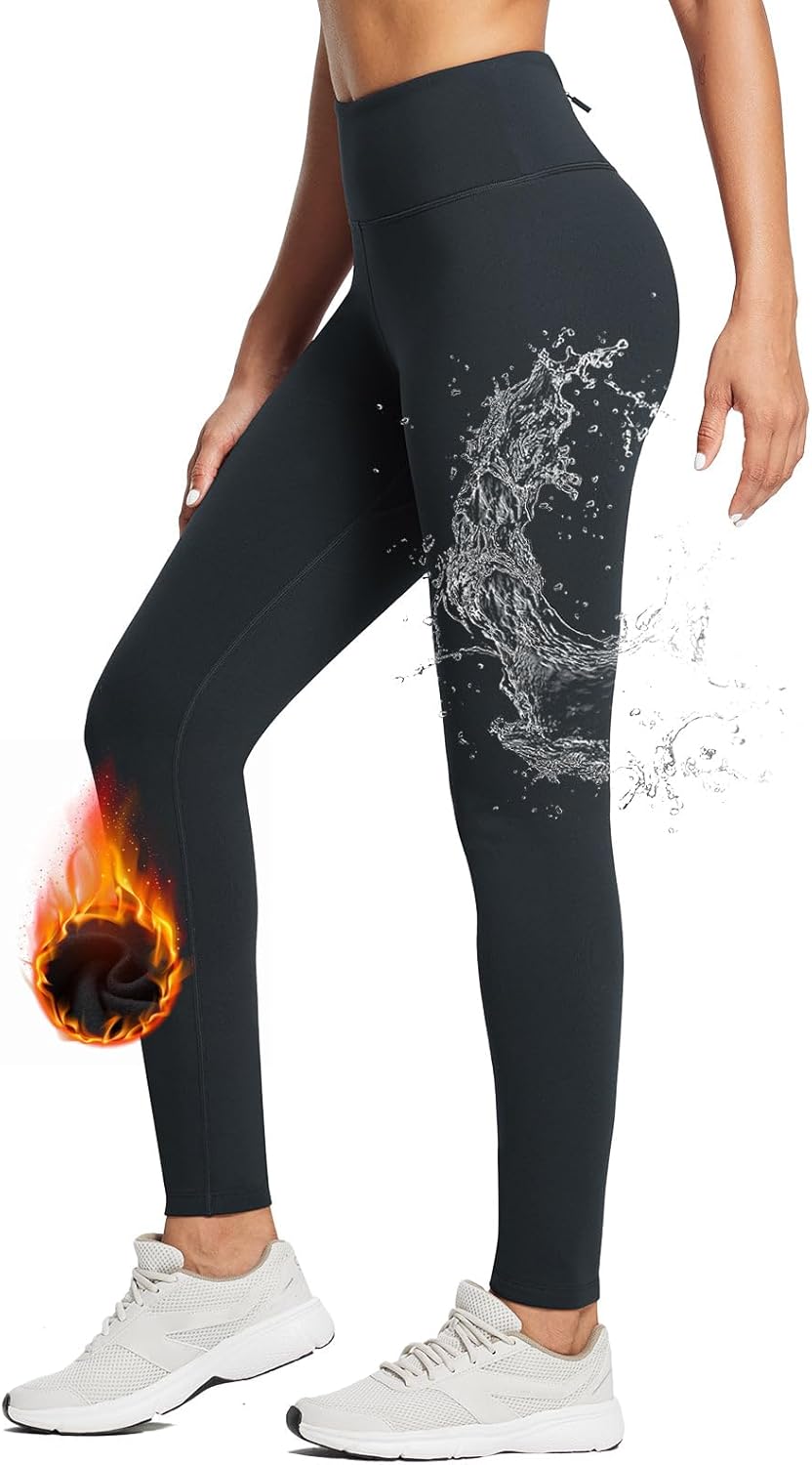 BALEAF Women’s Fleece Lined Leggings Water Resistant Thermal Winter Warm Tights High Waisted with Pockets Running Gear BALEAF Women’s Fleece Lined Leggings Water Resistant Thermal Winter Warm Tights High Waisted with Pockets Running Gear