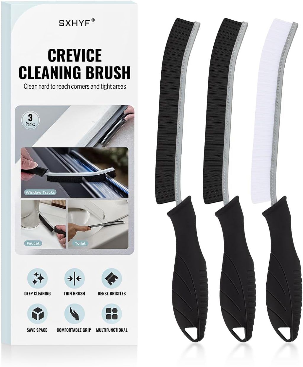 SXhyf Cleaning Brush – Hard Bristle Crevice Cleaning Brush, Multifunctional Gap Scrub Brush, Home Essentials, Bathroom Cleaner Tools for Household Use, Kitchen, Window, Faucets, Toilet, Grout, Car SXhyf Cleaning Brush – Hard Bristle Crevice Cleaning Brush, Multifunctional Gap Scrub Brush, Home Essentials, Bathroom Cleaner Tools for Household Use, Kitchen, Window, Faucets, Toilet, Grout, Car