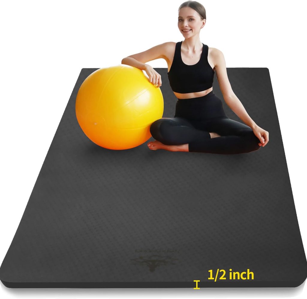 Hatha Yoga Large TPE Yoga Mat 6’x4’x1/2″ Extra Thick Non-Slip Exercise Mat – for Yoga Pilates & Home Gym Workouts Hatha Yoga Large TPE Yoga Mat 6’x4’x1/2″ Extra Thick Non-Slip Exercise Mat – for Yoga Pilates & Home Gym Workouts