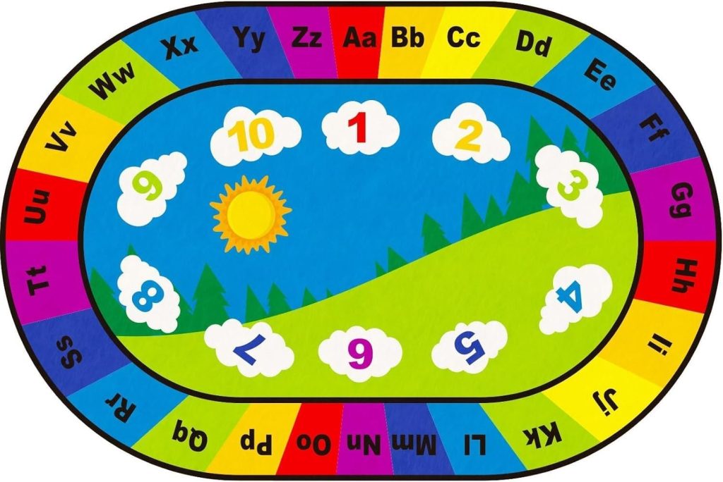 Kindergarten Digital Letter Carpet ABC Alphabet Number Oval Kids Rug Carpet,Educational Playmat Rug Carpet,Indoor Playroom Nursery Room Game Area Playmat for Tummy Time(80×120 cm) Kindergarten Digital Letter Carpet ABC Alphabet Number Oval Kids Rug Carpet,Educational Playmat Rug Carpet,Indoor Playroom Nursery Room Game Area Playmat for Tummy Time(80×120 cm)