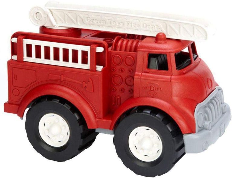 Green Toys Fire Truck – BPA , Phthalates Free Imaginative Play Toy for Improving Fine , Gross Motor Skills. for Kids,Red