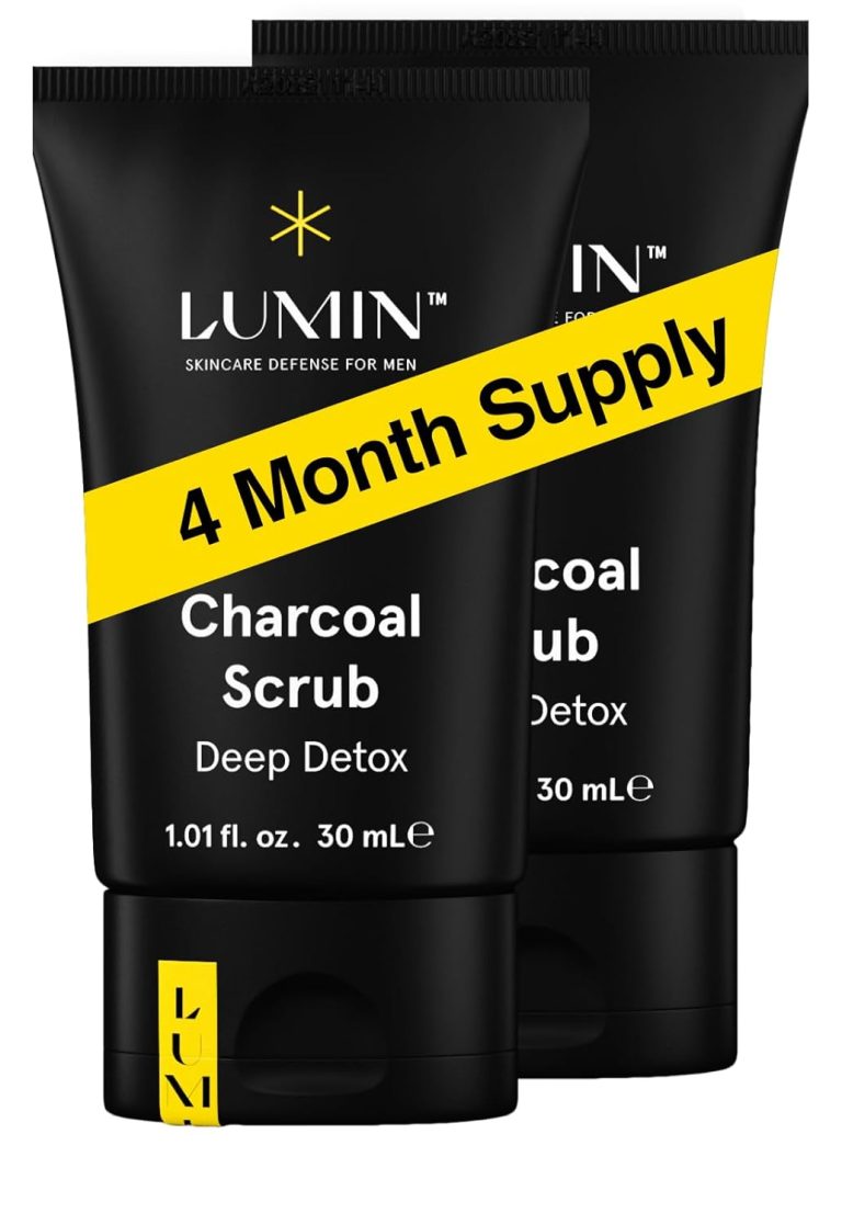 Lumin – Charcoal Scrub Deep Detox for Men – Face Cleanser for Men, Pre Shave Scrub, A Charcoal Face Exfoliator That Refreshes & Rejuvenates The Skin, Suitable for all skin types, 30ml, 2-Pack
